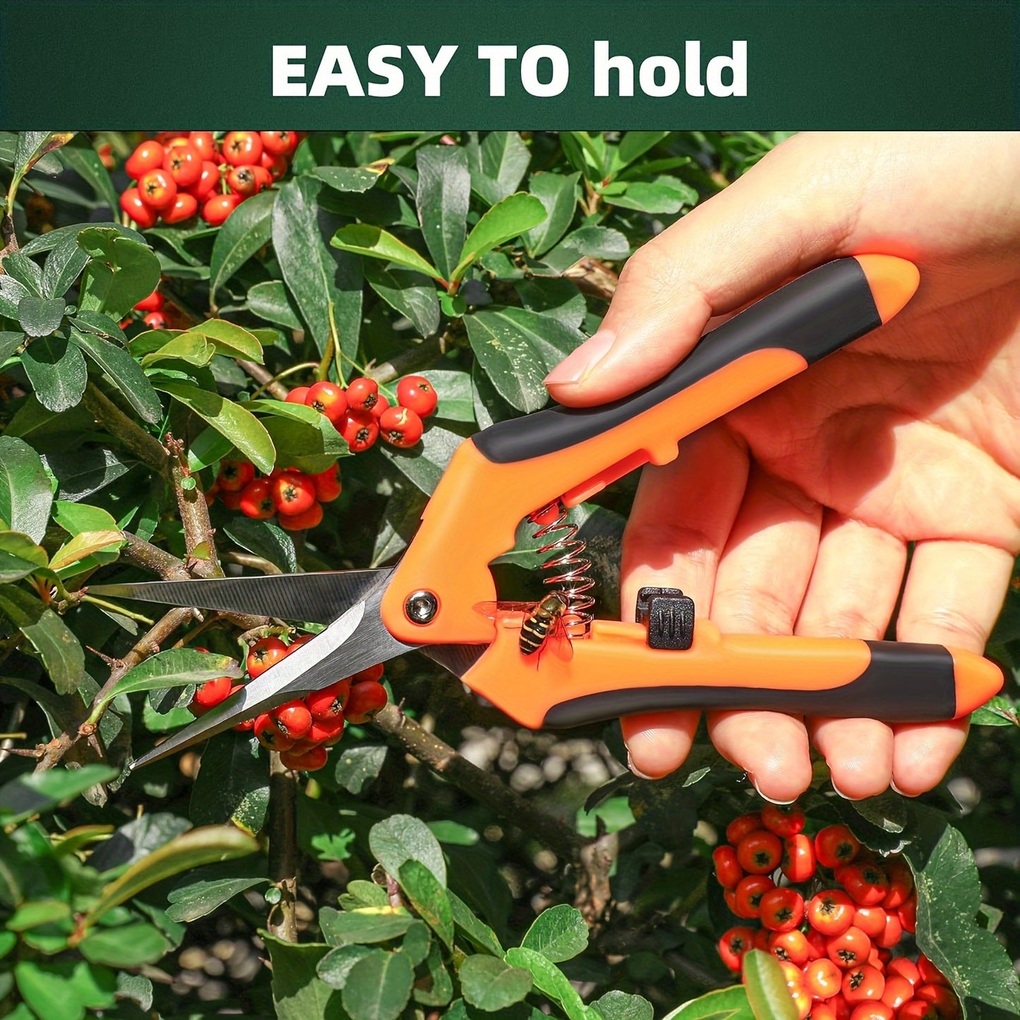 6-Pack Classic Style Stainless Steel Garden Shears, Ergonomic Non-Slip Metal Handheld Gardening Clippers, High-Quality Spring Assisted Pruners