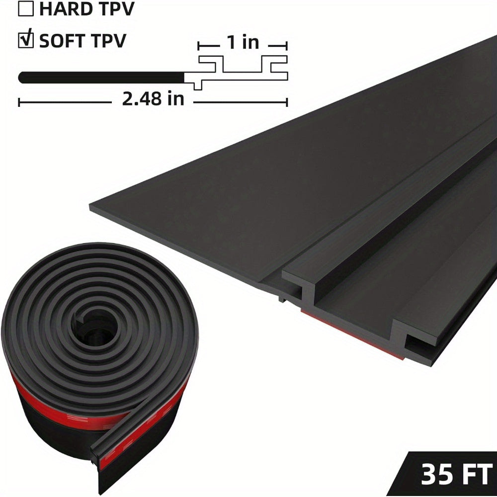 RV Slide Out Seal, Weather Stripping Sealing System, 35 Feet Black Reusable Rubber Seal for Home RV