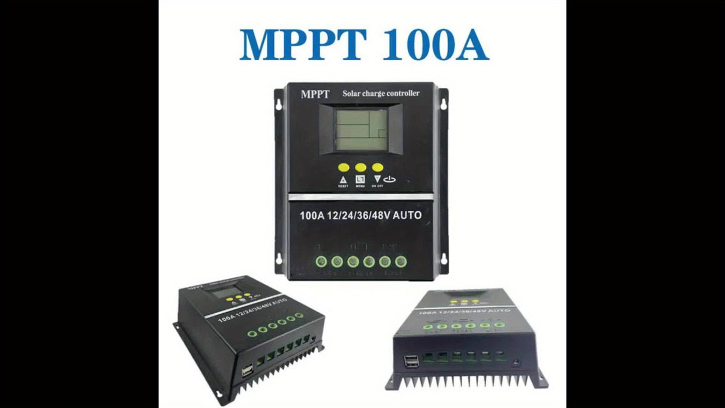 100A High-Efficiency Solar Charge Controller - LCD Display Dual USB Quick Charger For Lead Acid And Lithium Batteries