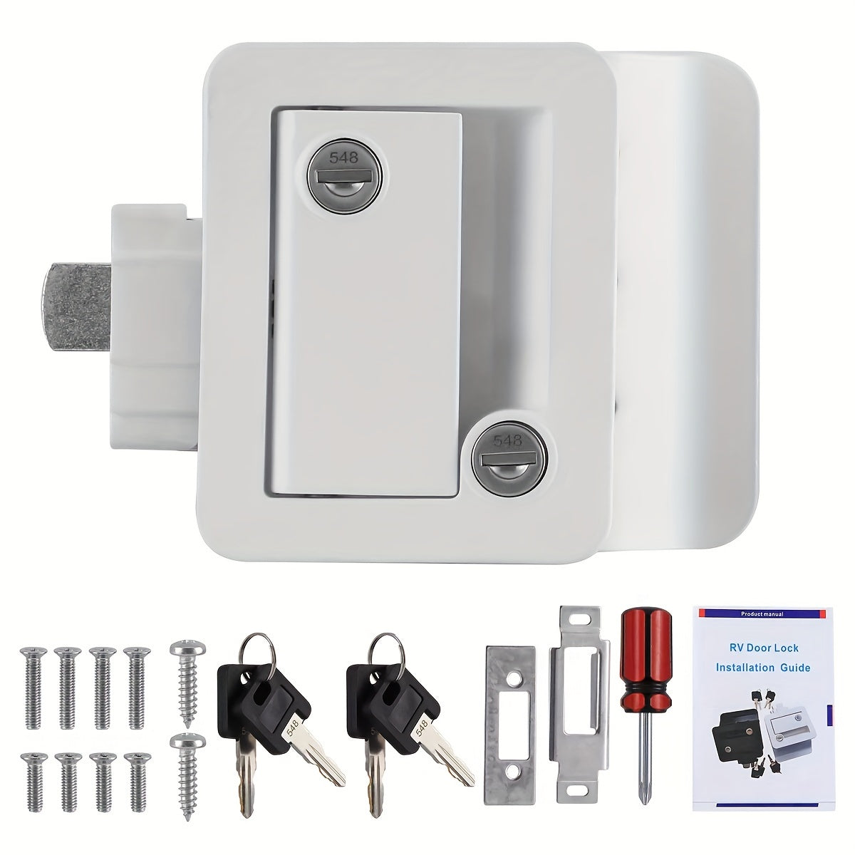 RV Door Lock Replacement Kit With Keys, Durable, Corrosion Resistant