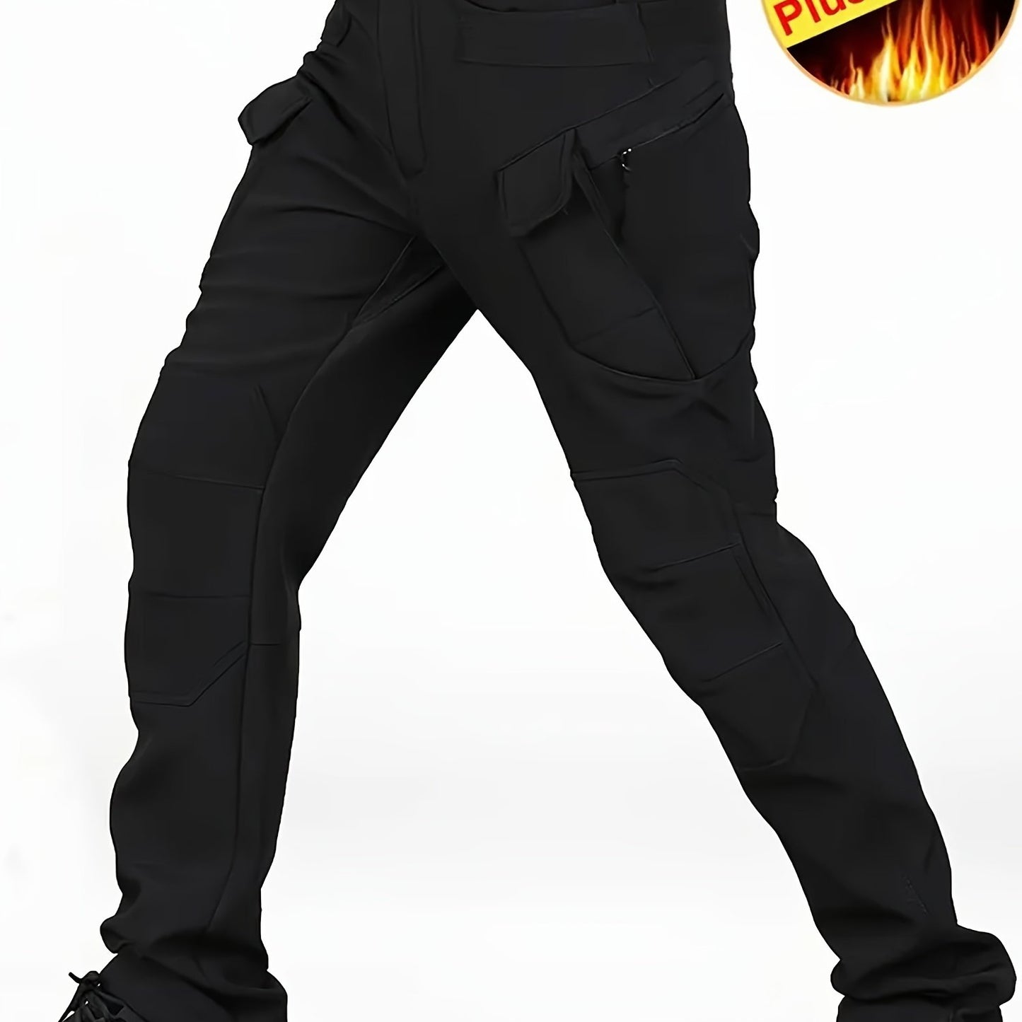 Men's Fleece Lined Ultimate Thermal Tactical Pants - Waterproof, Windproof, Multi-Pocket, Loose Fit