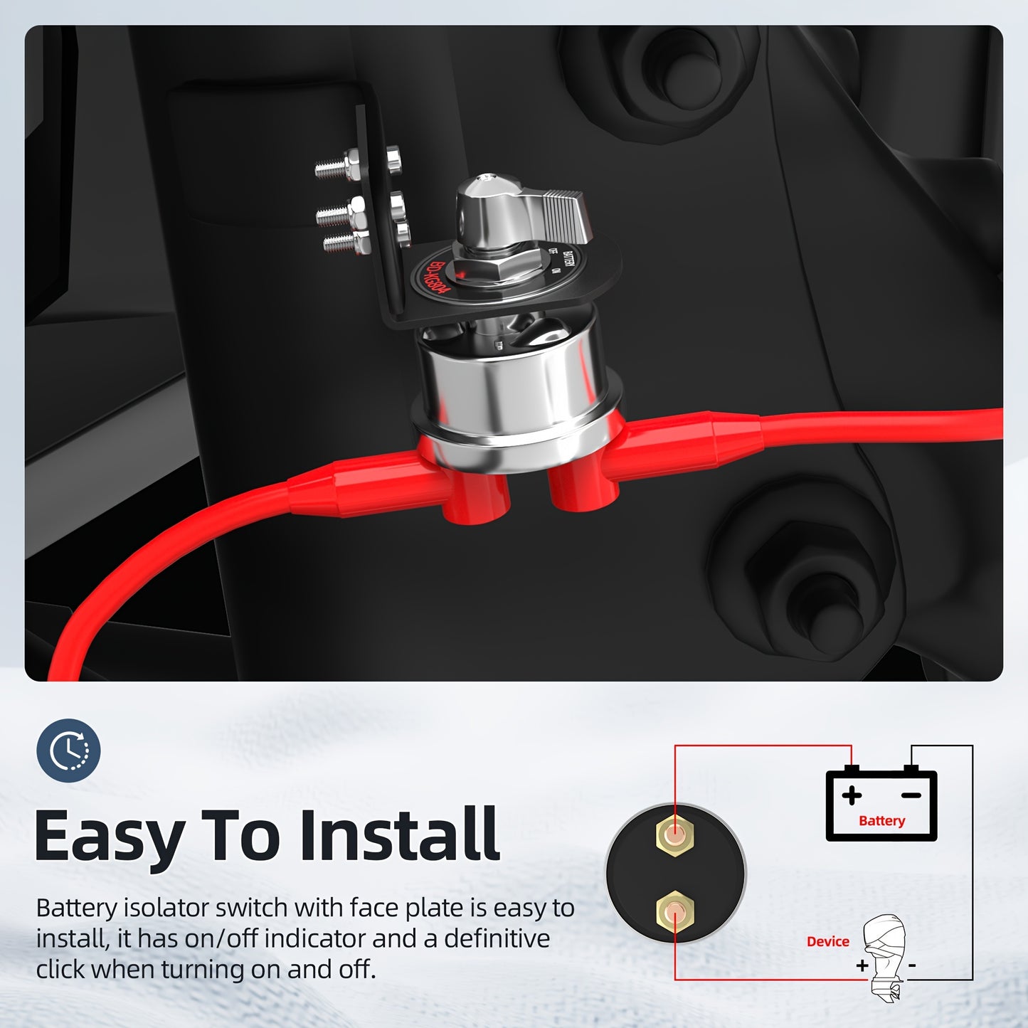 200A High Current Battery Cut Off Switch Heavy Duty Master Switch 12V Battery Disconnect Switch