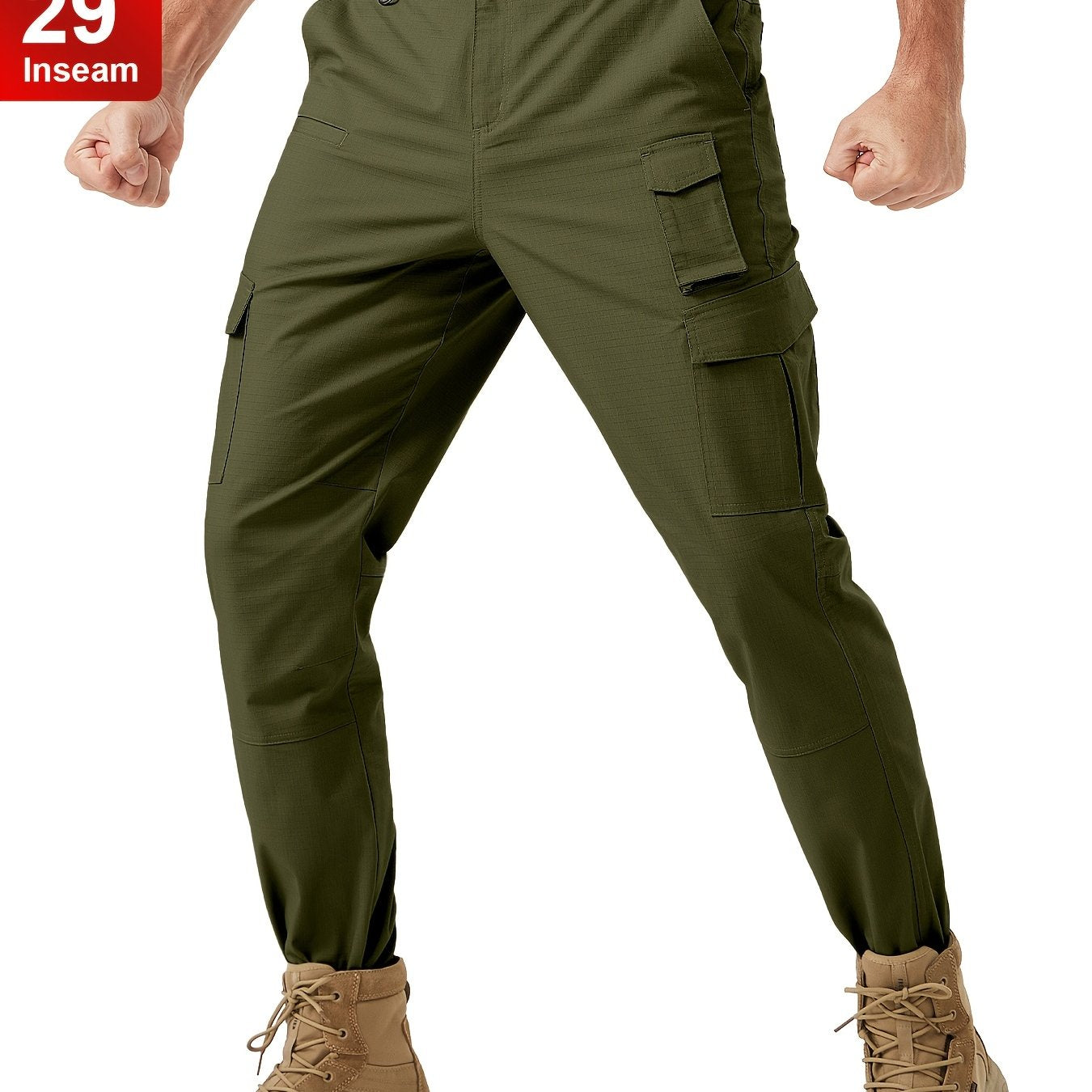 Plus Size Men's Tactical Hiking Pants With Carabiner Water Resistant Ripstop