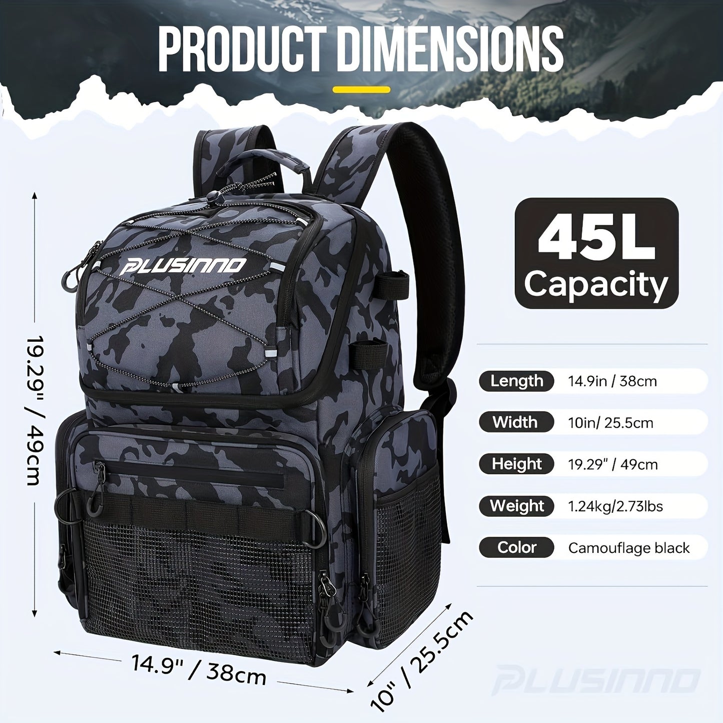 Fishing Backpack With Rod Holders & Cooler