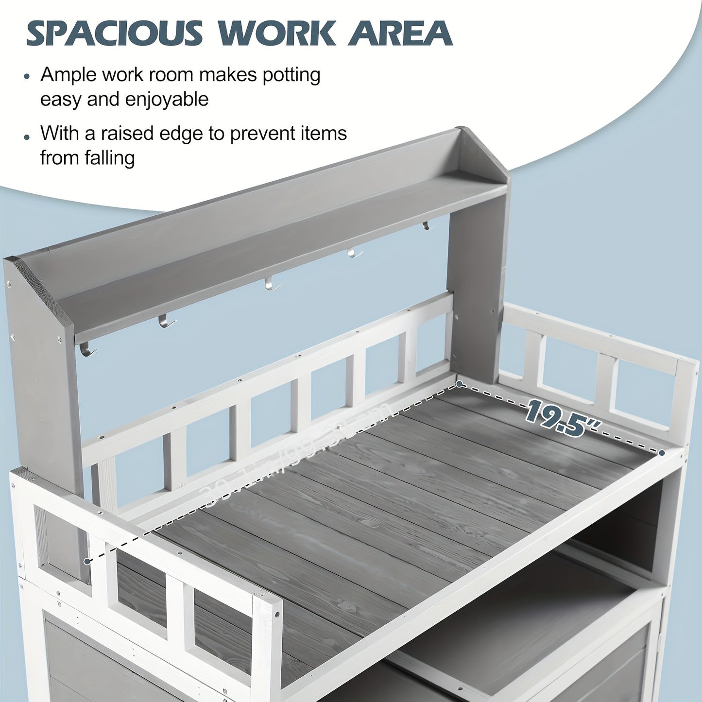 Outdoor Potting Bench, Outdoor Planting Workbench Table Wooden Storage Plant Table Cabinet Gardening Table For Patio,