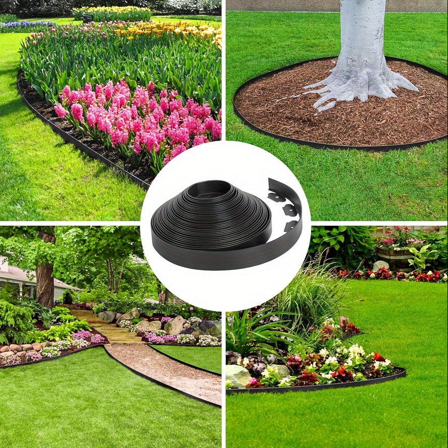 66FT Landscape Edging Border Kit, 1.8 Inch Tall Plastic Edging Border With 80 Spikes