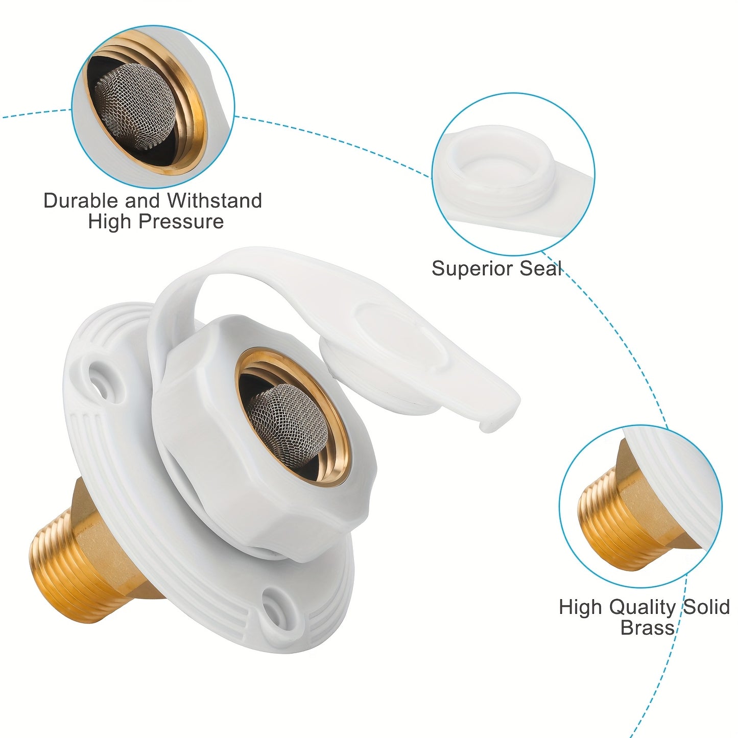 RV City Water Inlet Flange with Check Valve