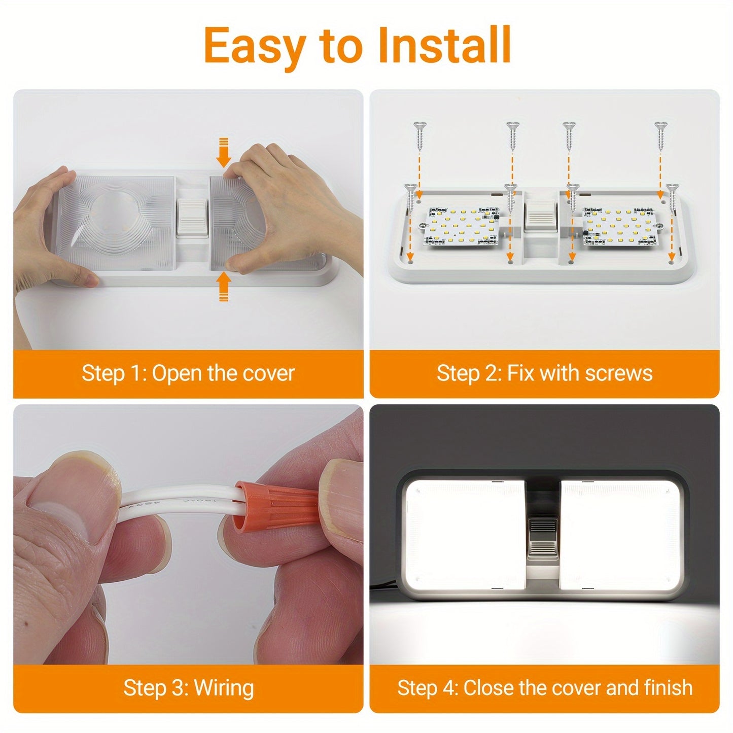 RV Lights Interior, 12 Volt Led Lights 1000LM (Natural White, 8Pack).