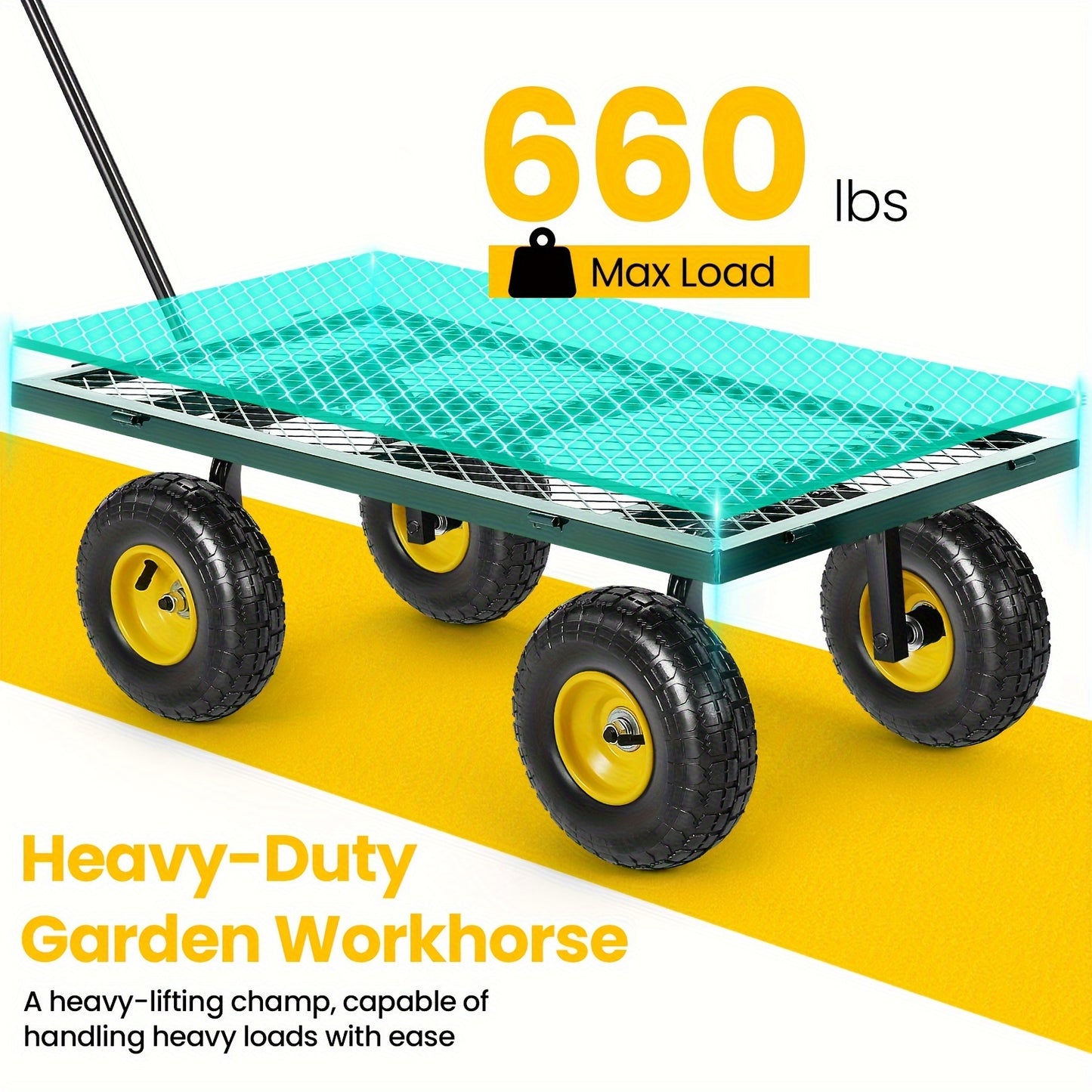HOMDOX Garden Cart, Heavy Duty 880 Lbs Capacity