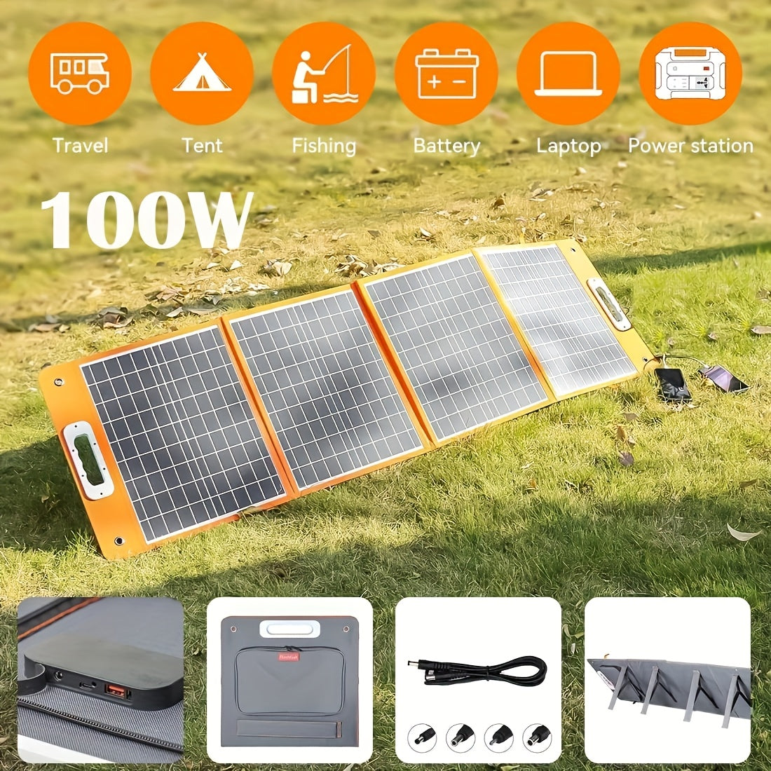 Portable Power Station with 78000mAh Battery Pack Solar Generator, 300W AC Power Supply, 600W Peak Power, 9 Outputs, Equipped with 100W4 Power Charging Board, Suitable for Outdoor Travel, Camping, Emergency, RV and Other Purp