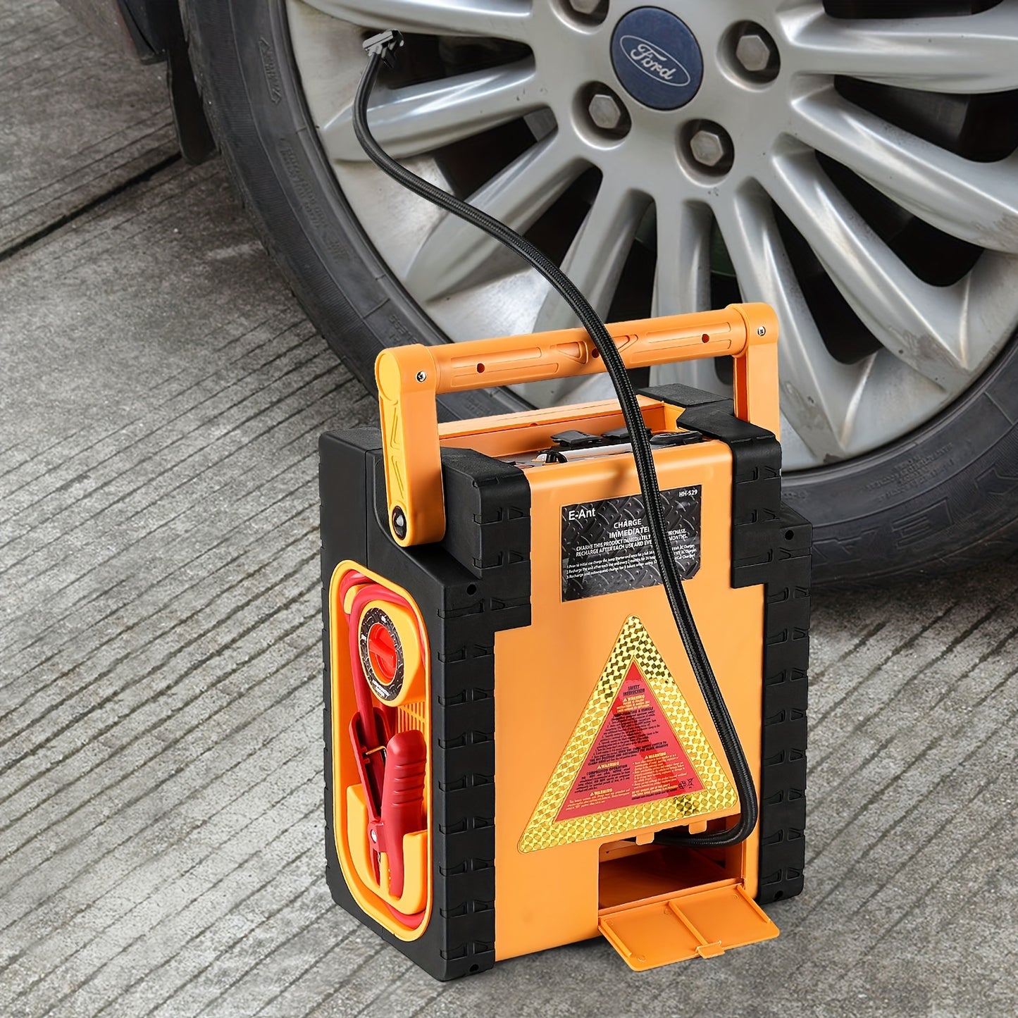 2000A Jump Starter With 260PSI Air Compressor, 10-in-1 Multi-functional Heavy Duty 12V Car Jump Starter Power Station 400W Inverter Outlet Power Bank USB/DC Port, Battery Booster Pack Battery Charge