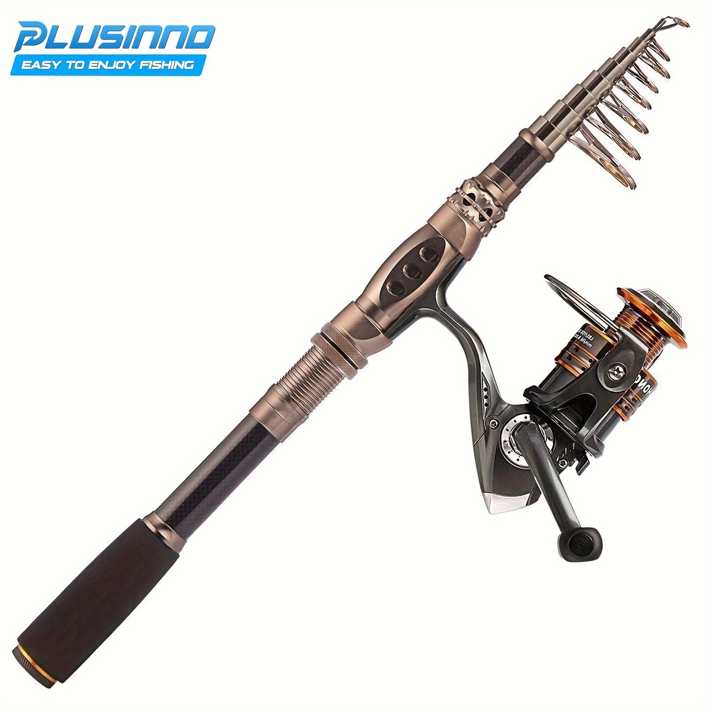 Premium Fishing Rod & Reel Combo - Carbon Matrix Telescopic Pole, 12+1 Shielded Bearings, Stainless Steel - Smooth Action