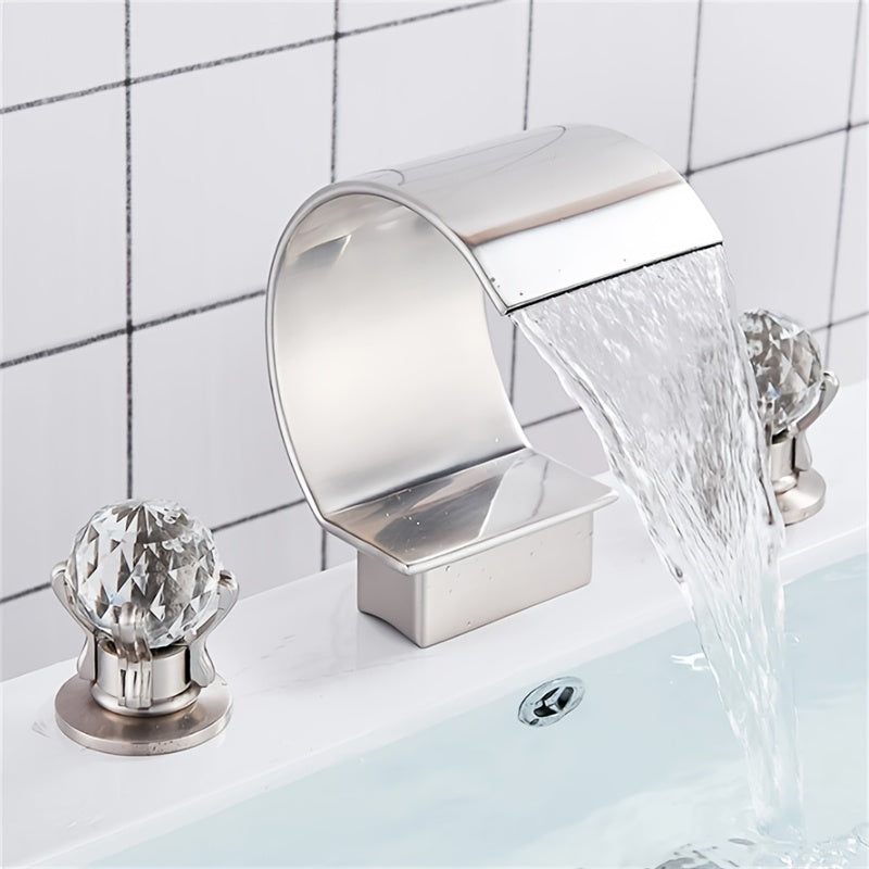 Crane Crystal Handle Waterfall Bathroom Faucet