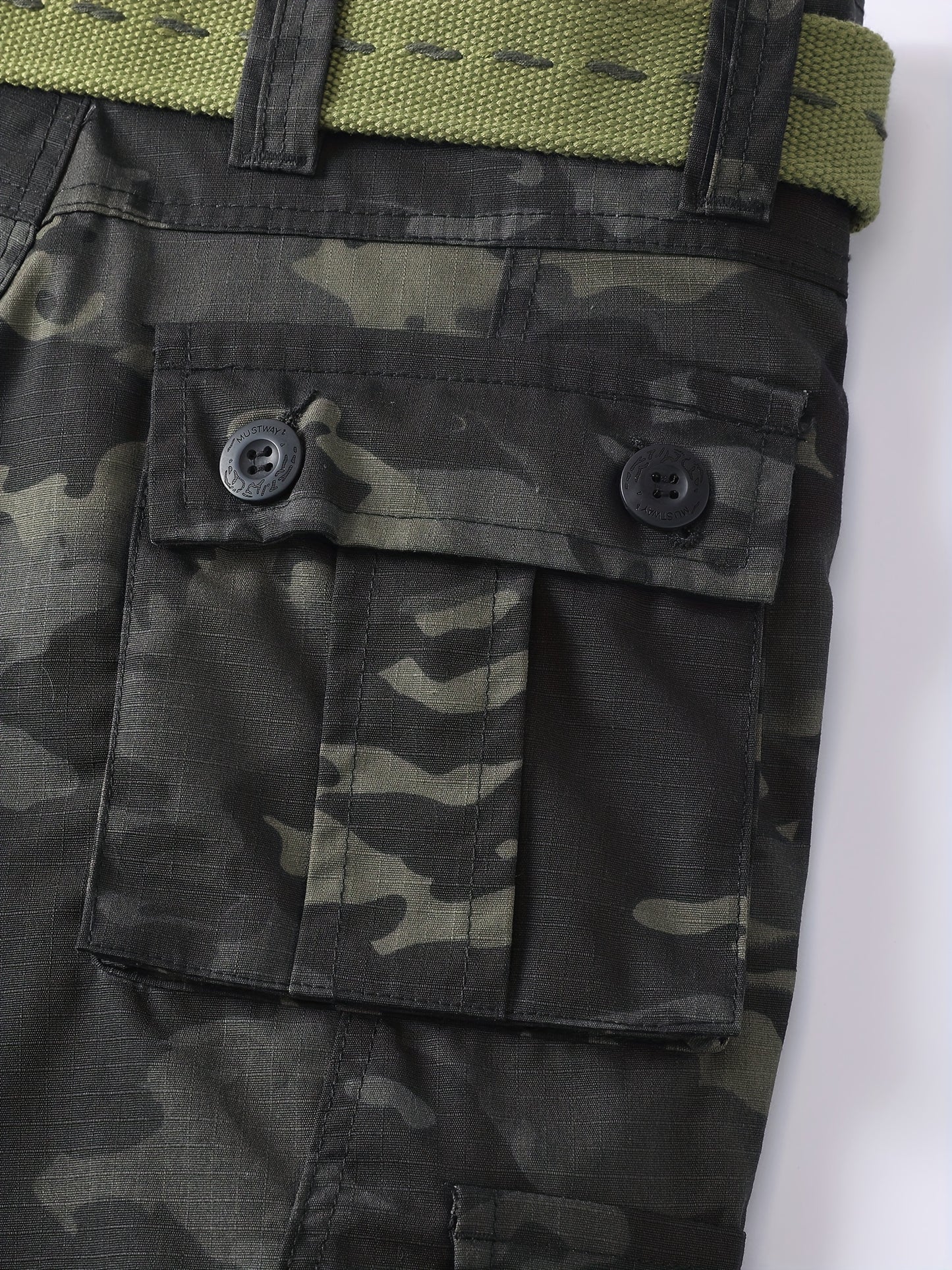 Men's Camo Cargo Pants - Lightweight, Ripstop, Multi-Pocket Design - No Belt Included
