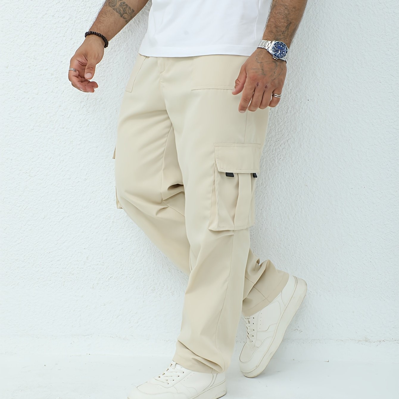Men'S Classic Solid Color Cargo Pants