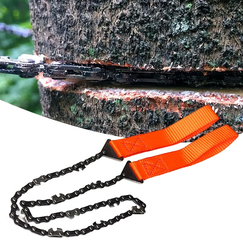 Compact Pocket Chainsaw - Durable Hand-Operated Survival Tool with High-Performance Steel Rope Chain for Rapid Cutting