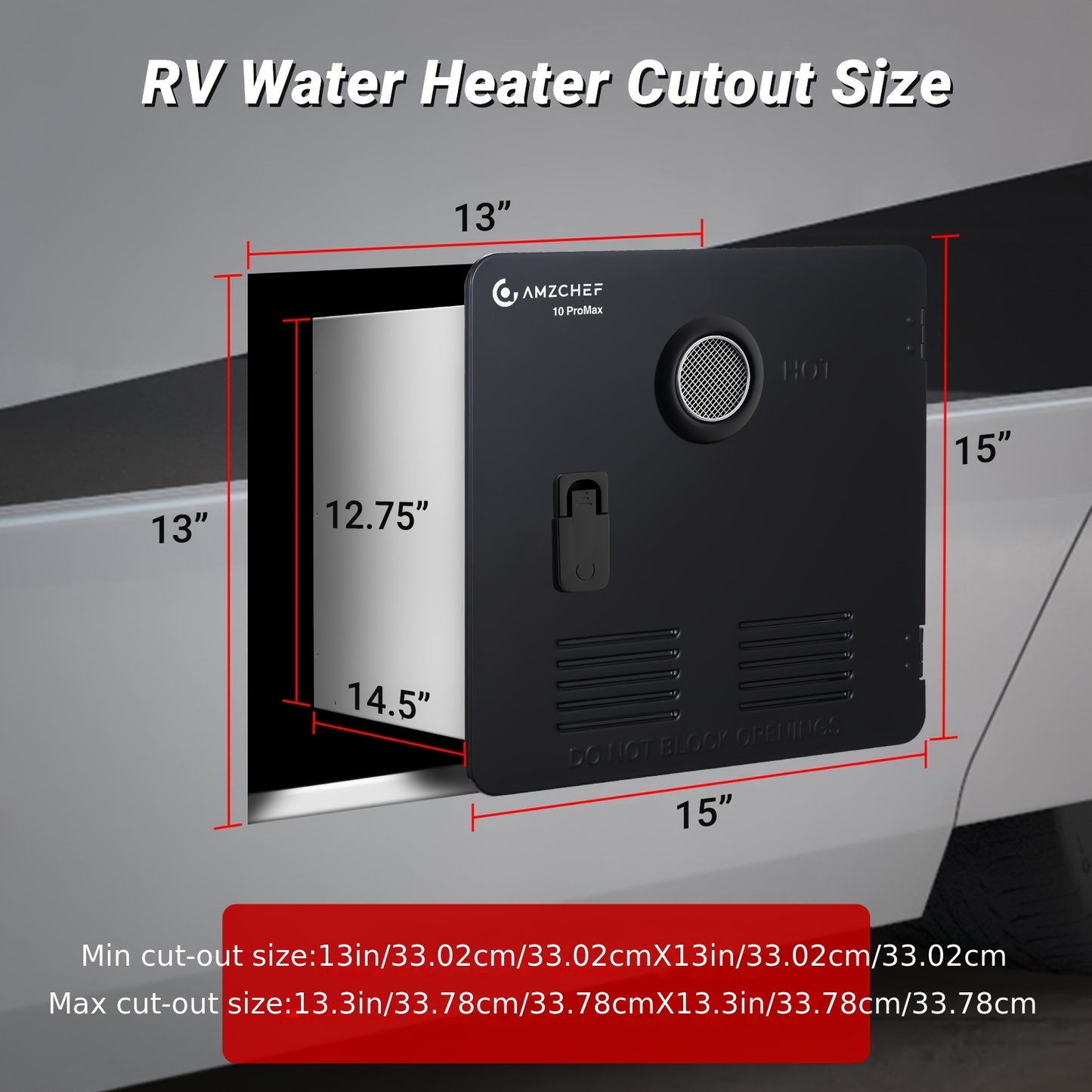 65,000BTU, 3.9 GPM, 12V, 9800ft Endless Hot Water, Black Door & Remote Control, LCD Display