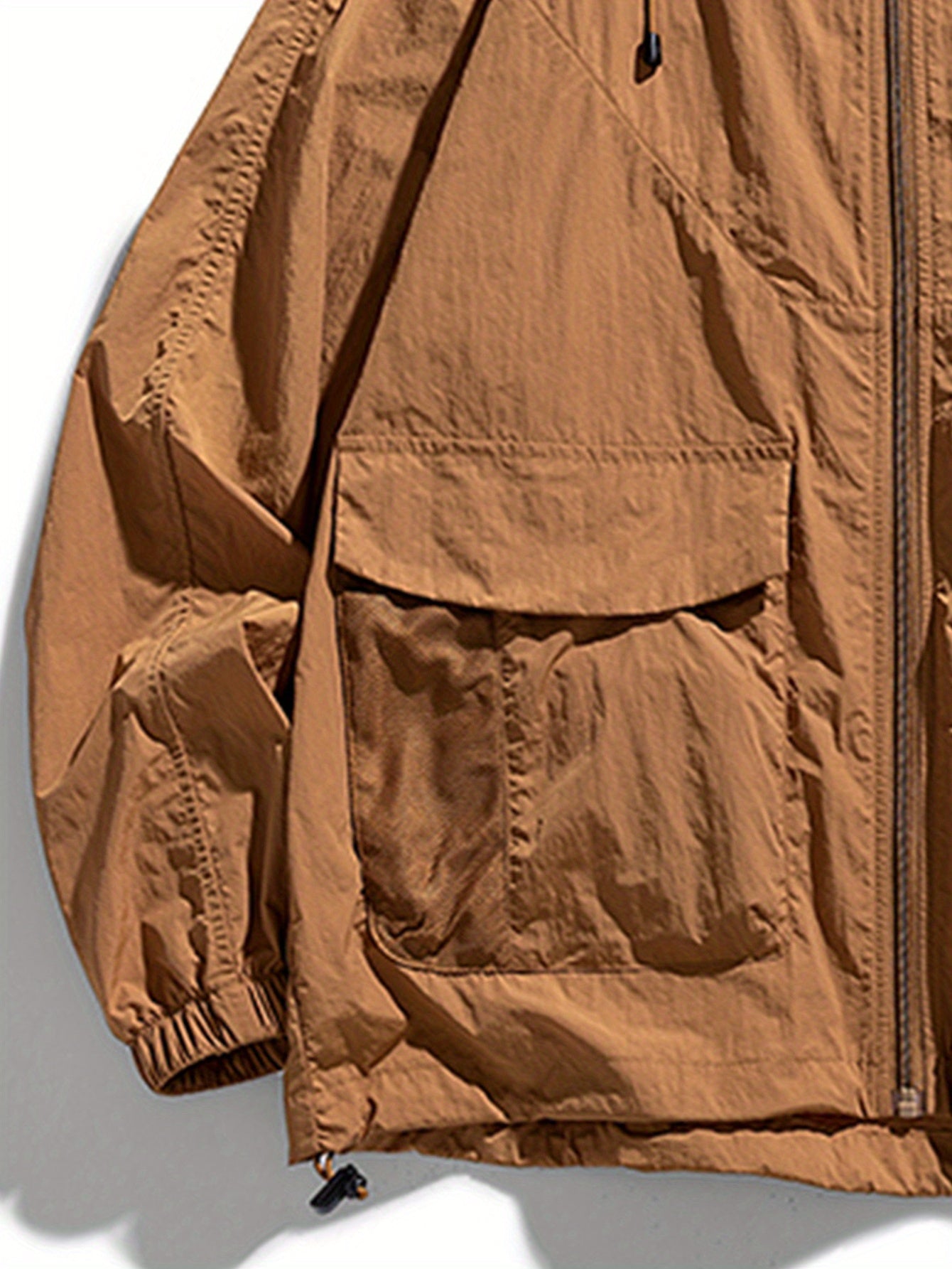 Women's Plus Size Solid Color Sun Protection Hooded Jackets with Large Pockets