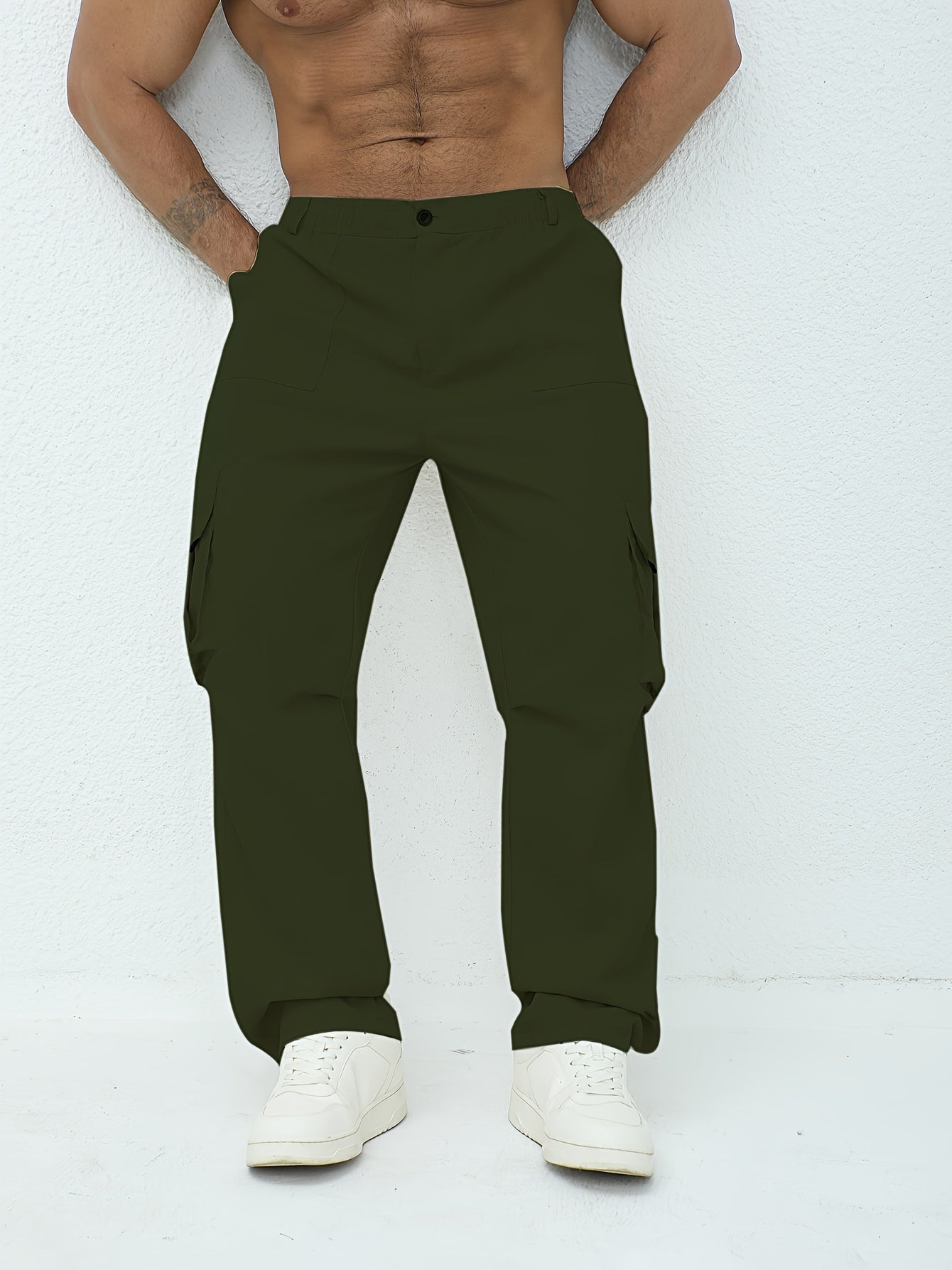 Men'S Classic Solid Color Cargo Pants
