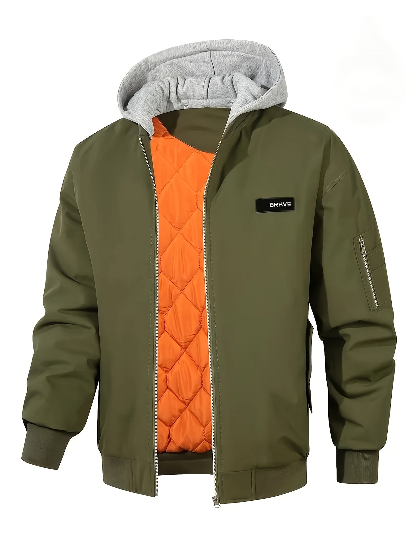 Men's Solid Color Windproof Soft Shell Jacket, Multi-pocket Design