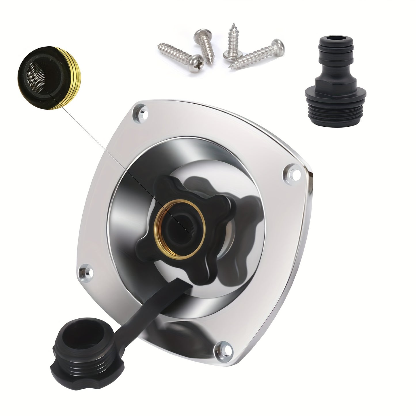 RV/Camper, Water Inlet with Pressure Regulator & Built-In Check Valve