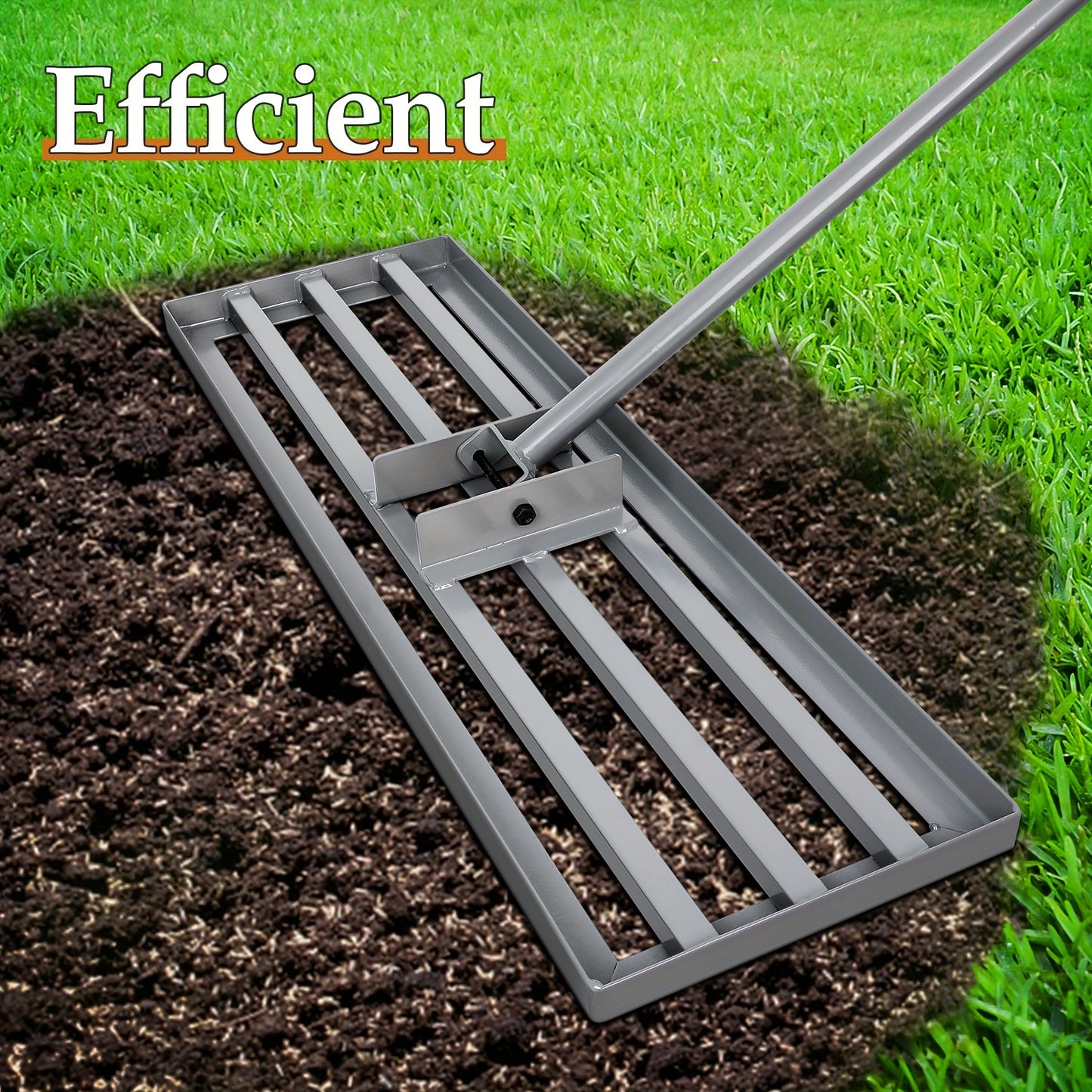 Lawn Leveling Rake With Extended 76.5 Long Handle 30×10 Heavy Duty Tool For Leveling.