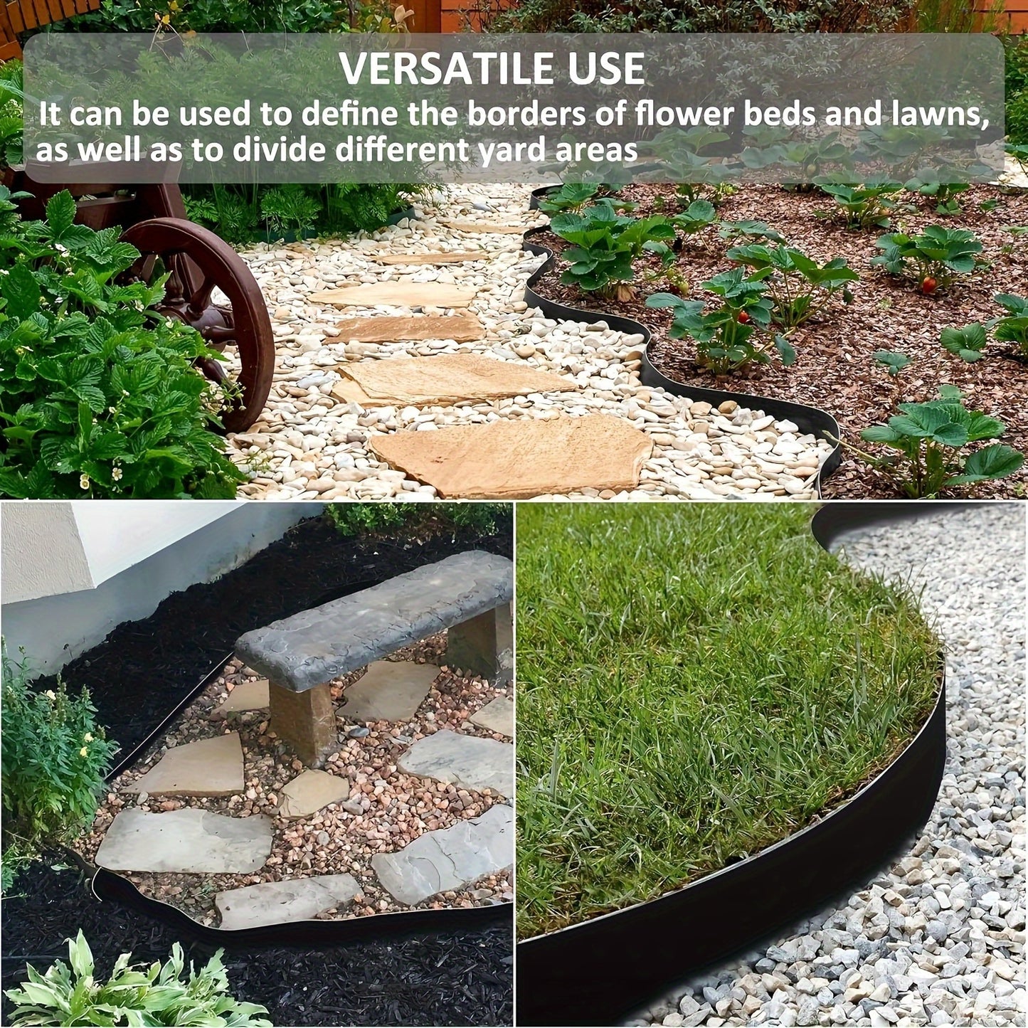 10m Long*10cm High L-shaped Green Grass Isolation Strip Garden Lawn Green Strip Isolation Plate Separation Strip Landscaping Isolation Bar