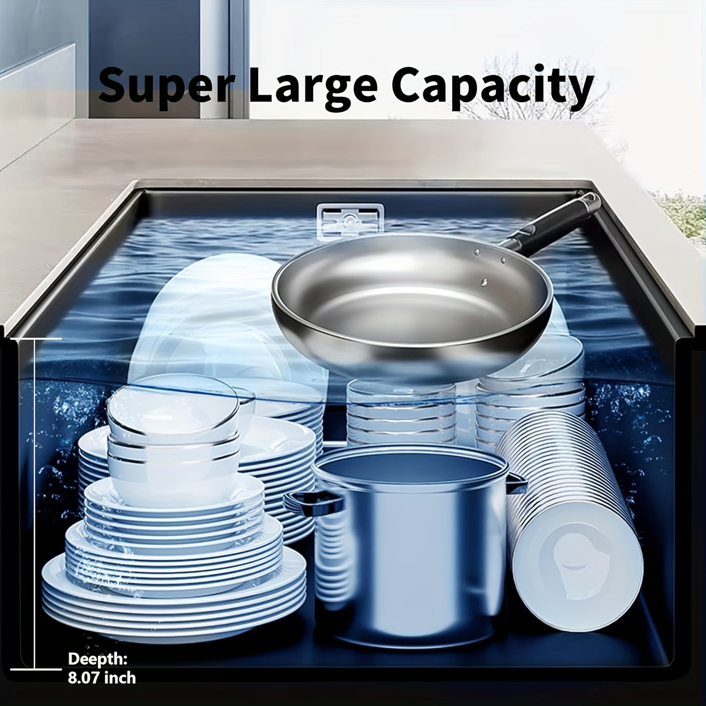 Waterfall Kitchen Sink, 30"/31.5" Drop In Smart Stainless Steel Kitchen Sink With Digital Display And Multifunctional Faucet