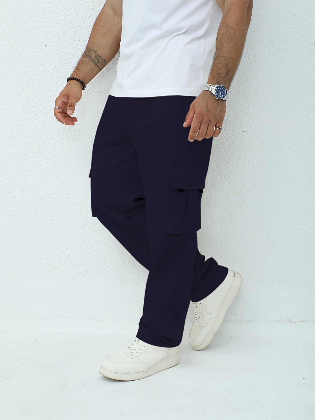 Men'S Classic Solid Color Cargo Pants
