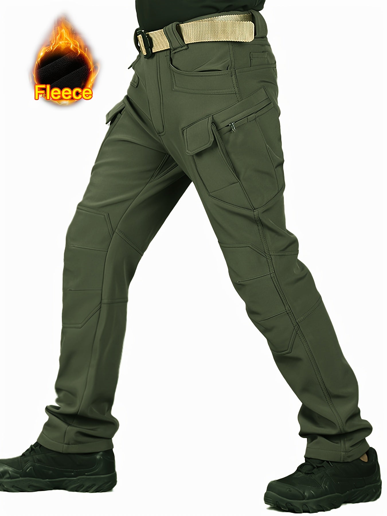 Men's Multi Pocket Fleece Warm Tactical Pants