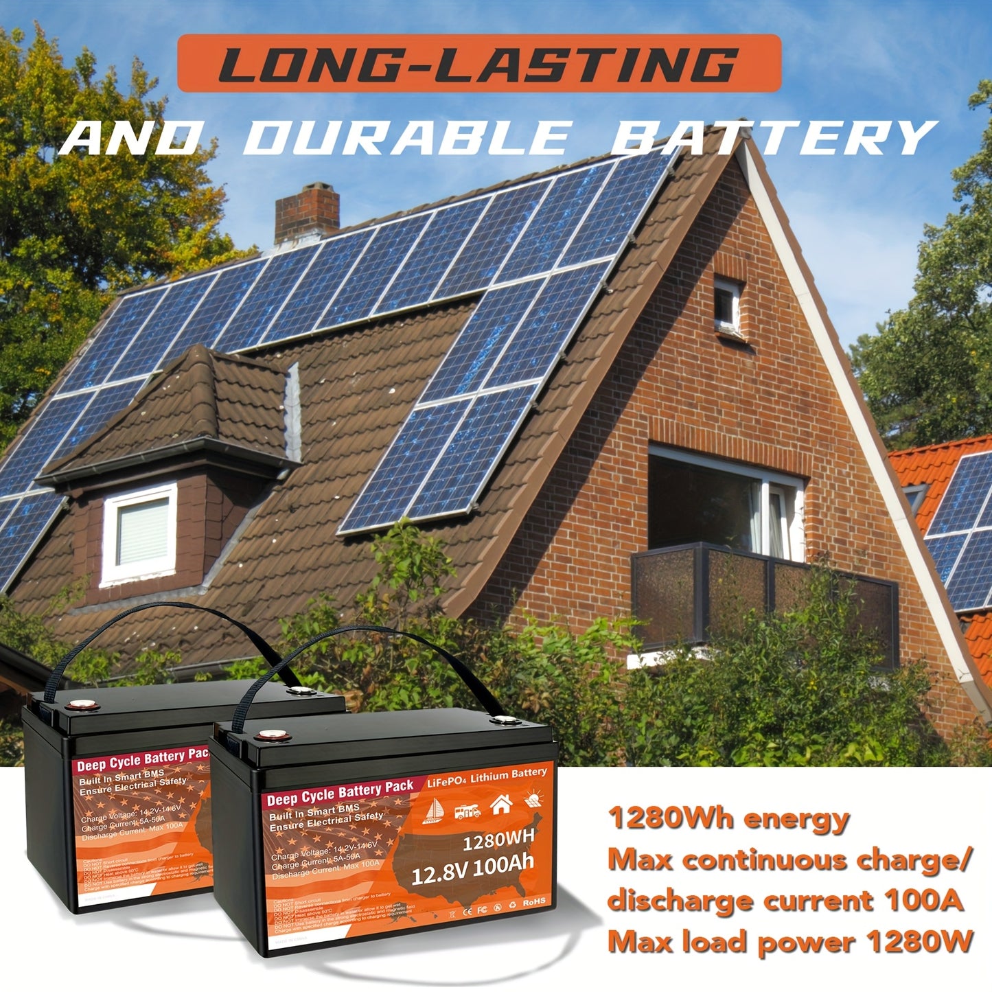 12V Lithium Battery 100AH With BMS And 8000 Deep Cycles