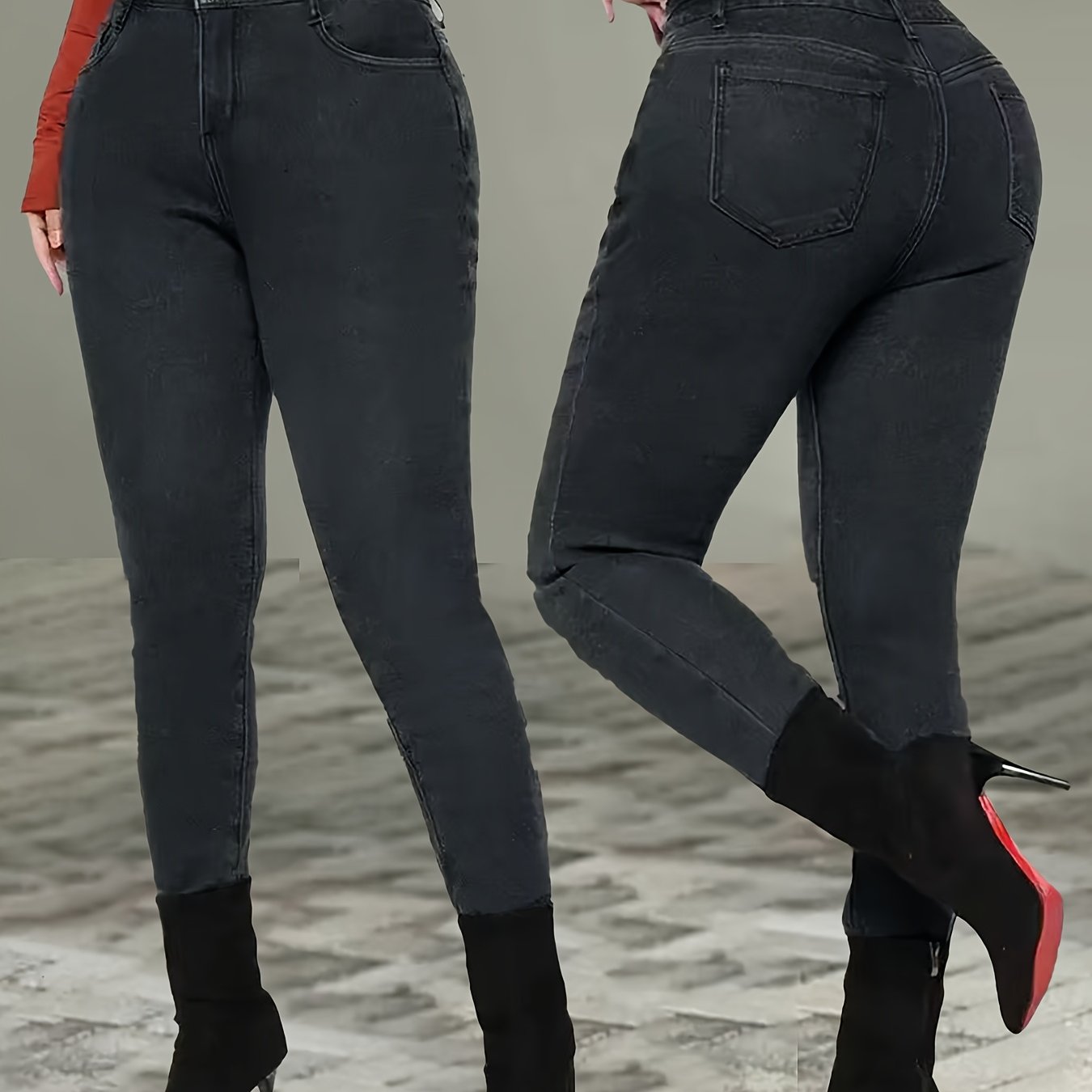 Women's Plus Size Fleece-Lined Jeans