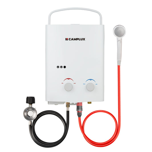 Tankless Water Heater Outdoor, 1.32 GPM Portable Propane Camping Water Heater, 1.32gal