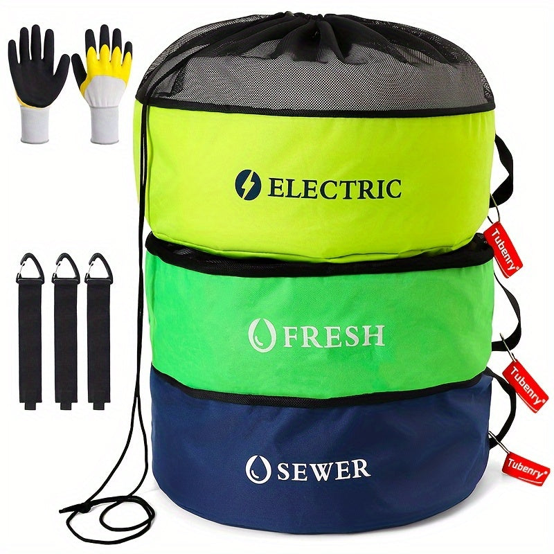 Rv Accessories Bags 3 Pack Waterproof For Sewer Hoses Electrical Cords