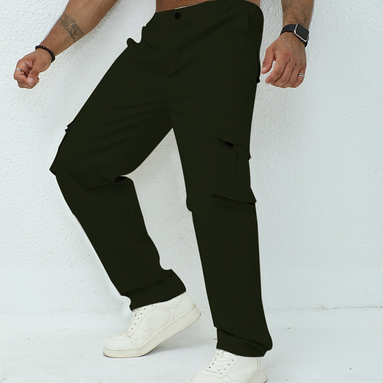 Men'S Classic Solid Color Cargo Pants
