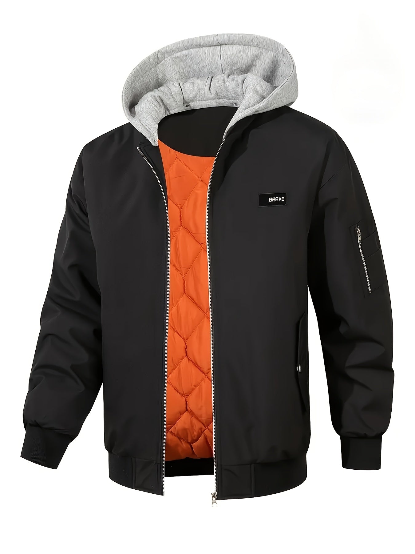Men's Solid Color Windproof Soft Shell Jacket, Multi-pocket Design
