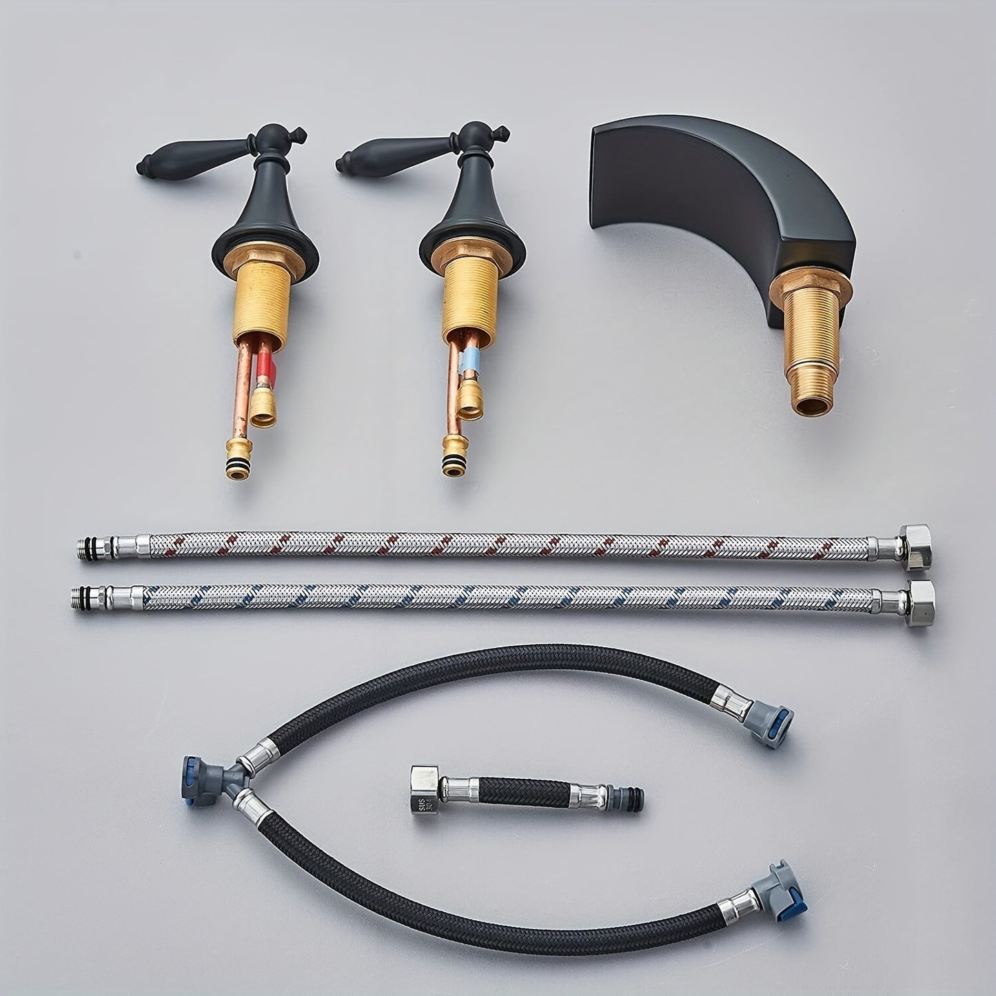 Led Waterfall Widespread Bathroom Sink Faucet 3 Colors Change Led Waterfall Deck Mount