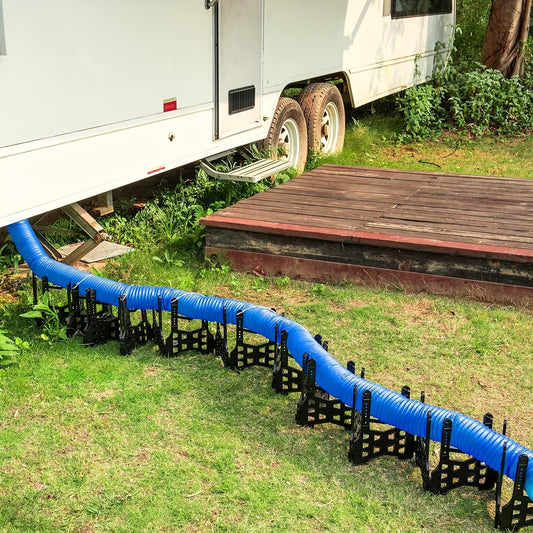 RV Sewer Hose Support 10 Feet, Height-Adjustable ABS Sewer Hose Support For RV Camper, Easy To Set Up, And Protects And Supports Sewer Hose