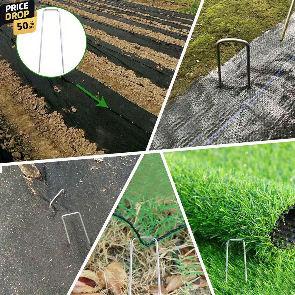 6 Inch 200 Pcs 3mm Weed Staples Galvanized Landscape Staples Heavy Duty Garden Stakes Fit For Weed Barrier Fabric
