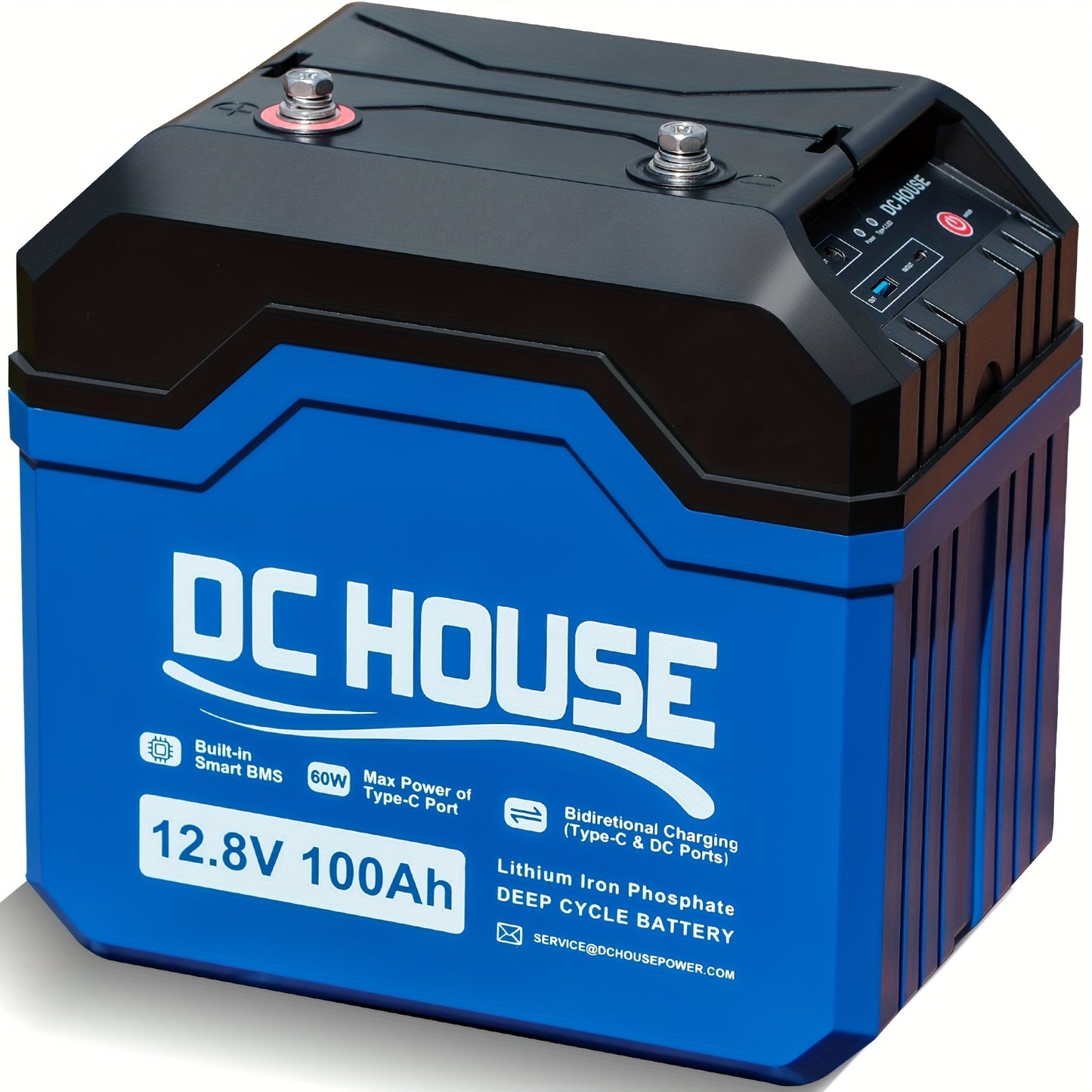 12V 100Ah Upgrade LiFePO4 Lithium Battery, 1280W, With Type-C Ports, 5000+ Deep Cycles Battery For Off-Grid Solar System