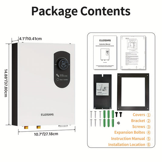 Tankless Water Heater Electric, 240V 9kW Instant Hot Water Heater, Water Heater Electric With LED Display,