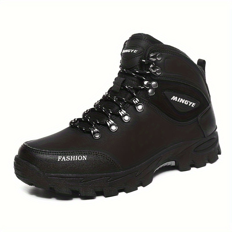 Olive Green High-Top Hiking Boots - All-Season Comfort with EVA Insole & TPR Sole, Lace-Up