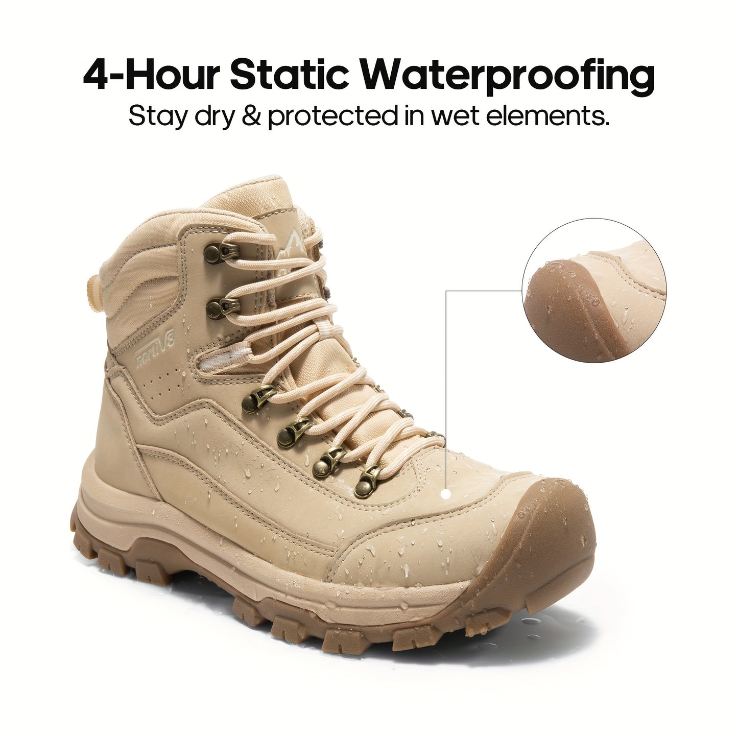 Women's Waterproof Hiking Boots - Durable Leather, Comfortable EVA Insole with Arch Support