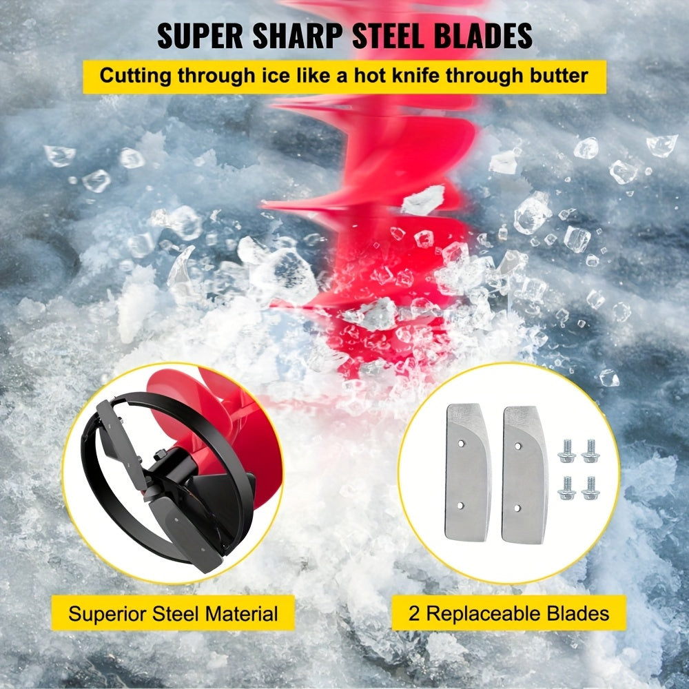 Ice Drill Auger, 8'' Diameter Nylon Ice Auger, 41'' Length Ice Auger Bit