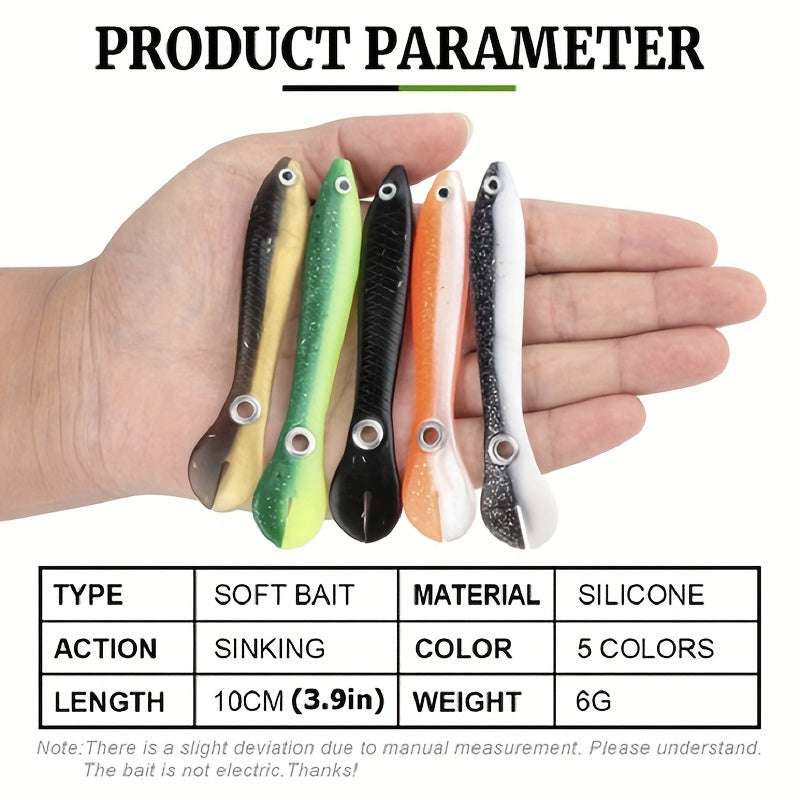 5pcs Bionic Soft Fishing Lure with Slip Mechanism