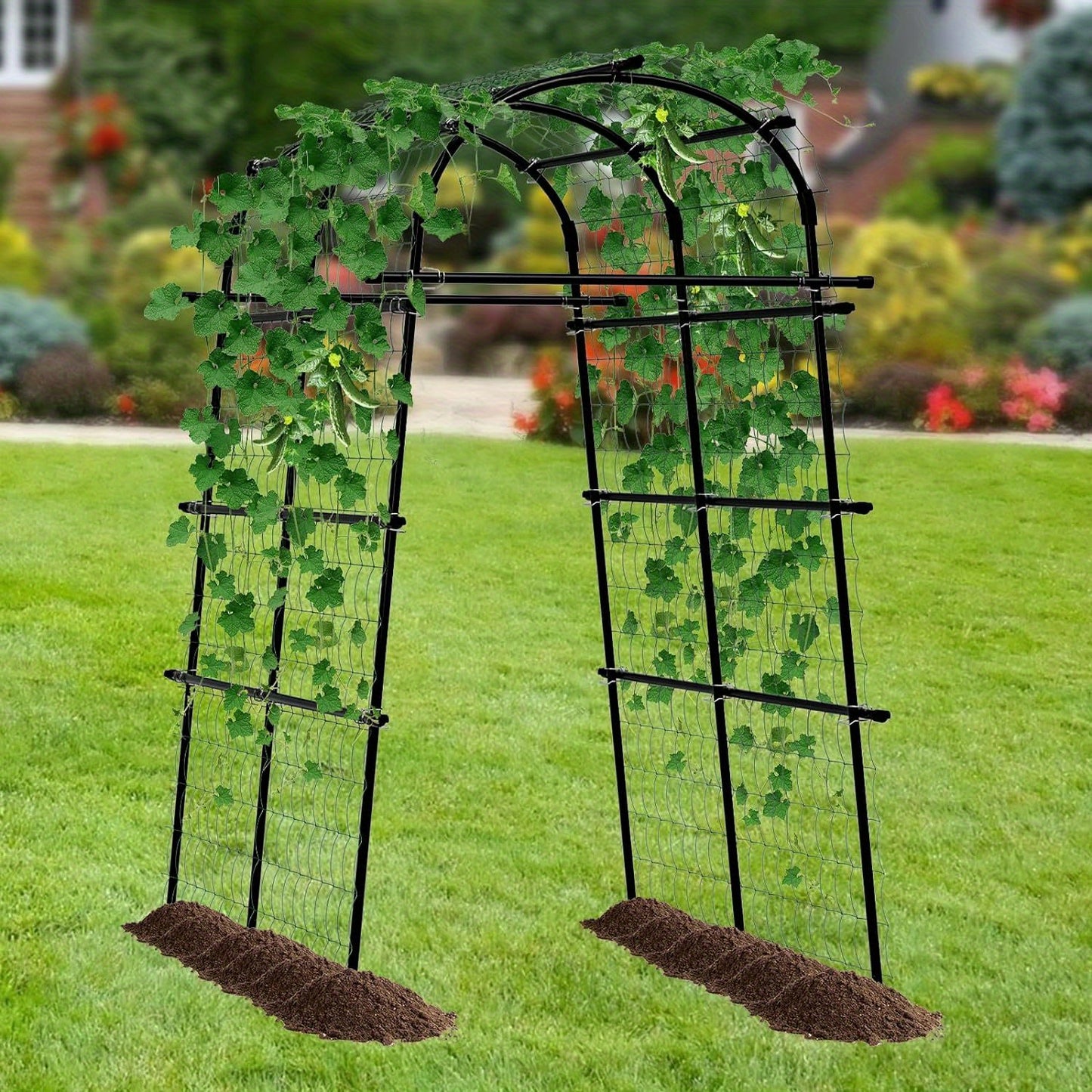 Garden Arch Trellis for Climbing Plants Outdoor, 82.67" Extra Tall