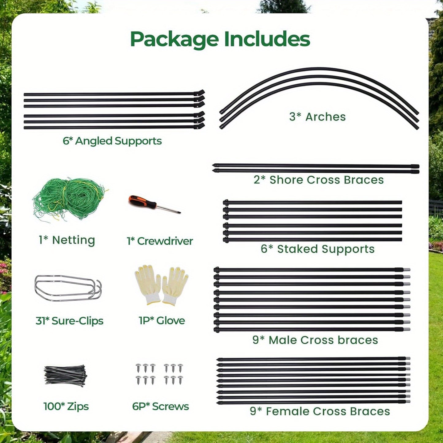 Garden Arch Trellis for Climbing Plants Outdoor, 82.67" Extra Tall