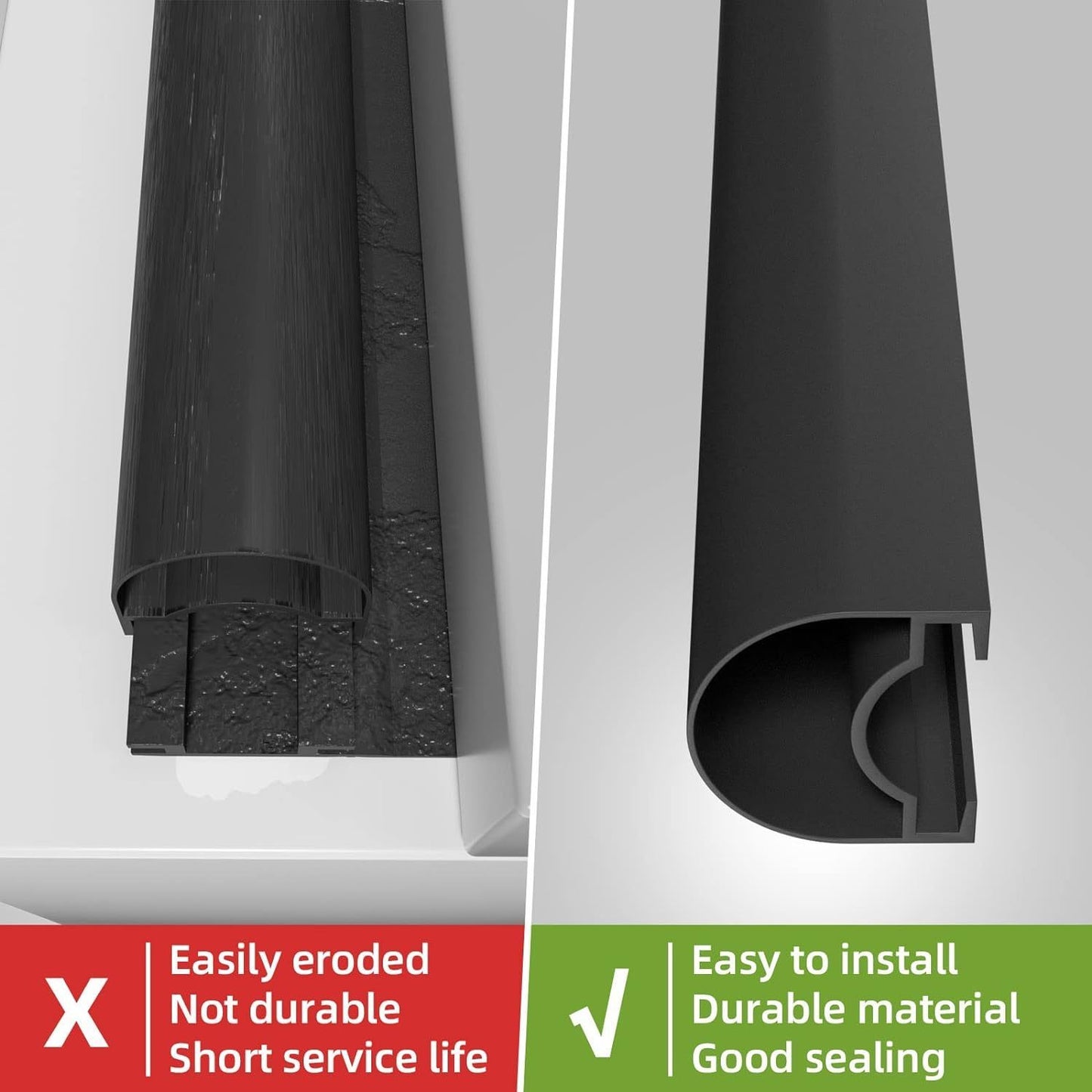 RV Slide Out Seal, Weather Stripping Sealing System, 35 Feet Black Reusable Rubber Seal for Home RV