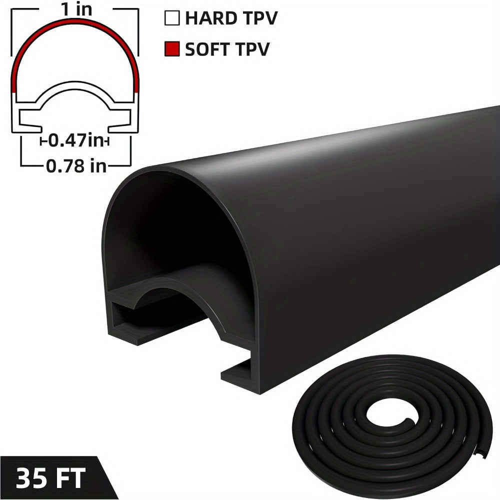 RV Slide Out Seal, Weather Stripping Sealing System, 35 Feet Black Reusable Rubber Seal for Home RV