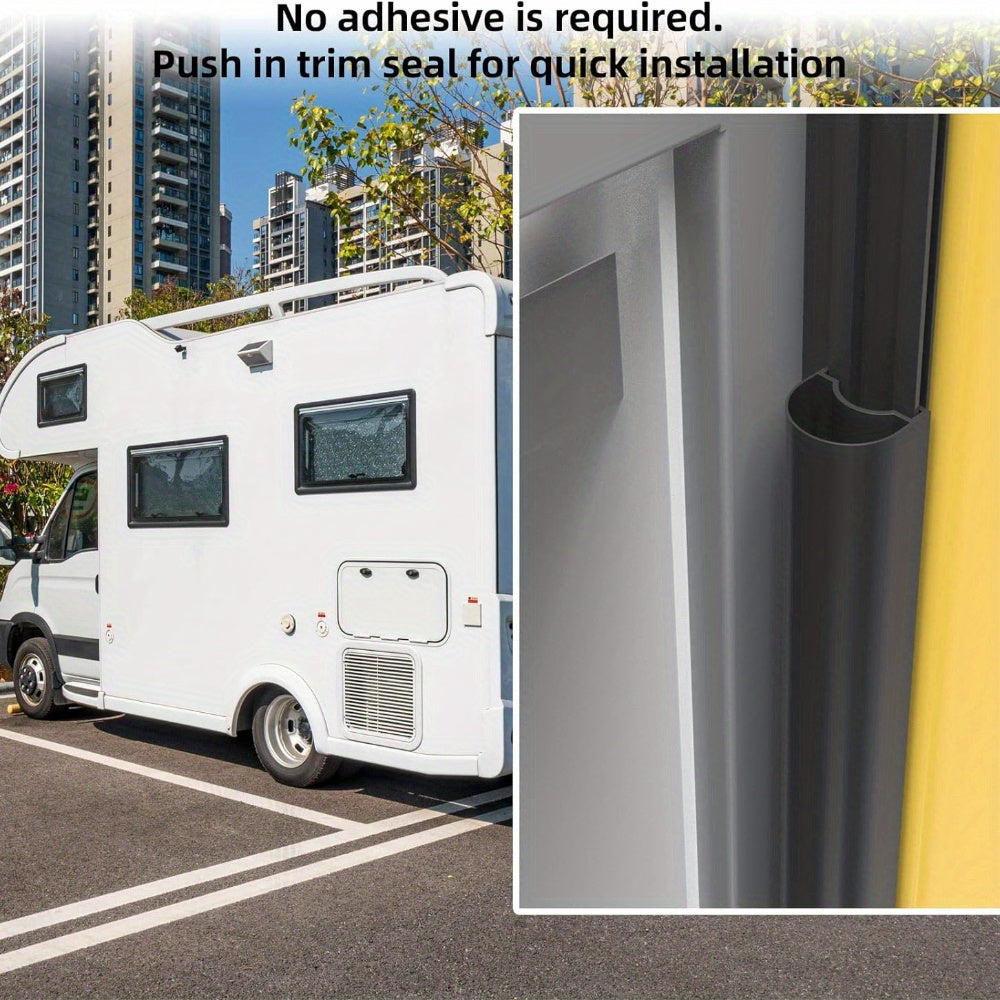 RV Slide Out Seal, Weather Stripping Sealing System, 35 Feet Black Reusable Rubber Seal for Home RV